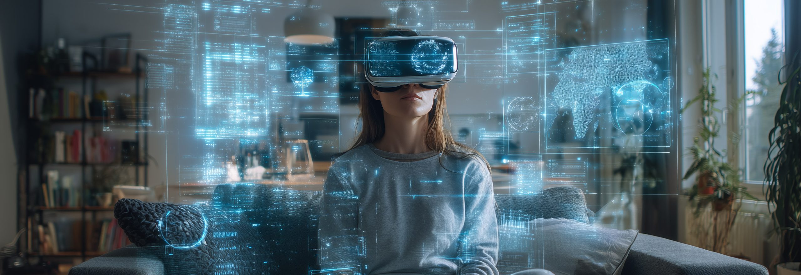 woman wearing spatial computing headset